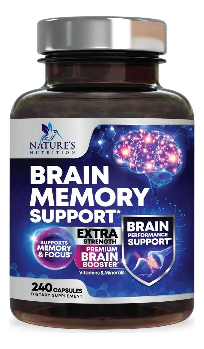 Suplementos cerebrais Nature's Nutrition Memory Focus 240 Capsule