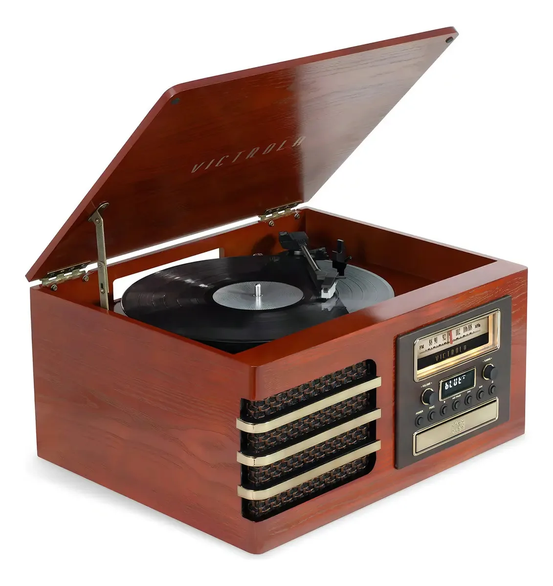Victrola Ellington - Mesa giratória Bluetooth com toca-discos de. Cor: Mogno