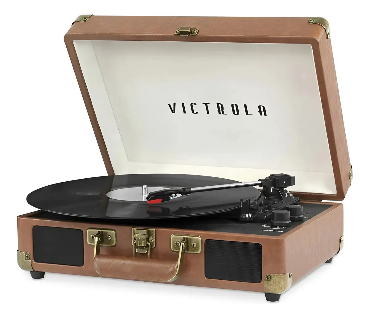 Toca-discos Bluetooth marrom claro Victrola Journey+ Vintage de 3 velocidades