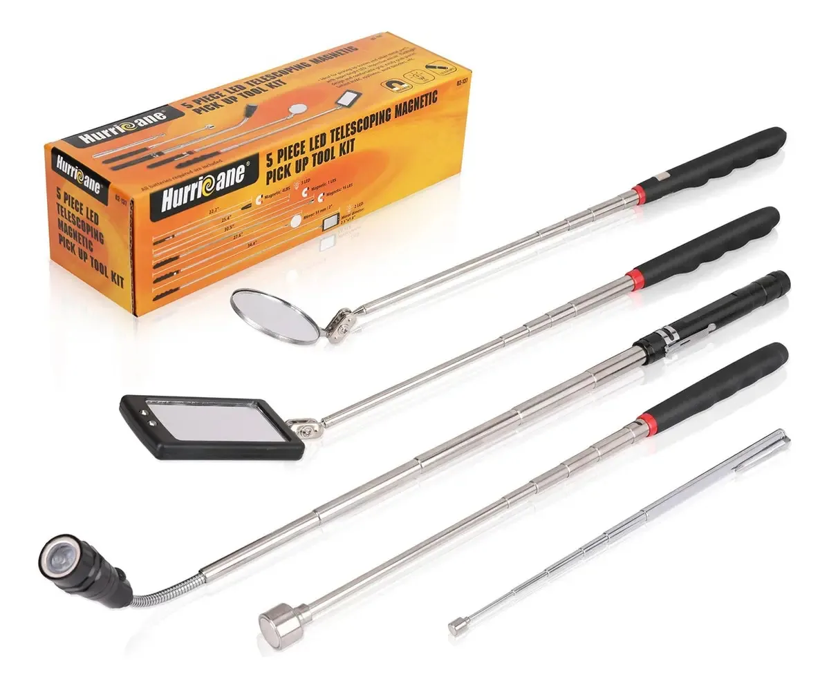 Espelho, lanterna, ímã, espelho telescópico de luz LED, 5 peças