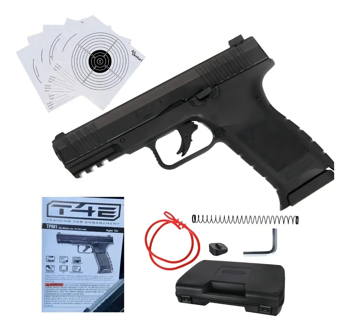 Marcador de paintball mecânico semiautomático Elite Force T4E TPM1 de 4,3 mm