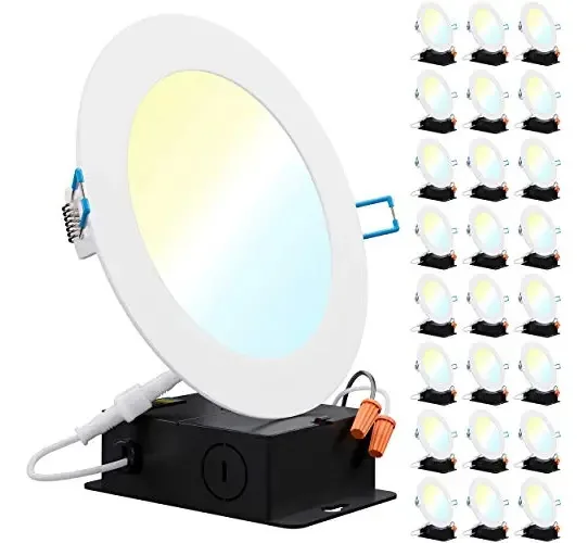 Pacote de iluminação Sunco de 24 x 6 pol. Holofotes LED embutidos