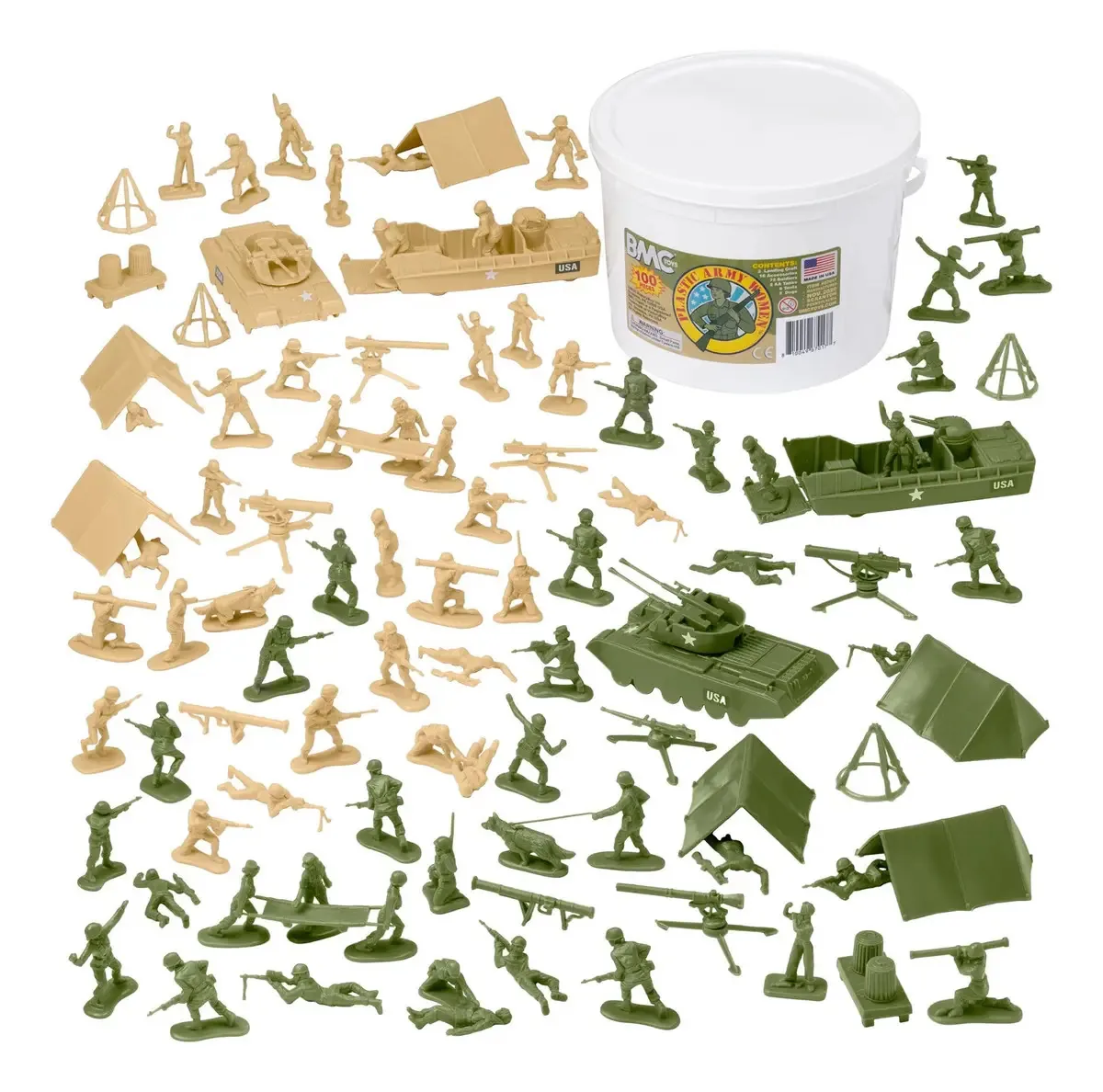 Bmc Bucket of Women - conjunto de 100 peças de soldado feminino. Cor bronze/verde Od