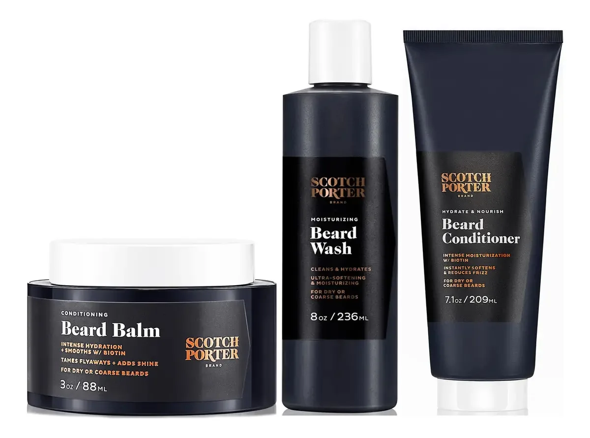 Kit de barba Scotch Porter: limpa, hidrata, suaviza e penteia