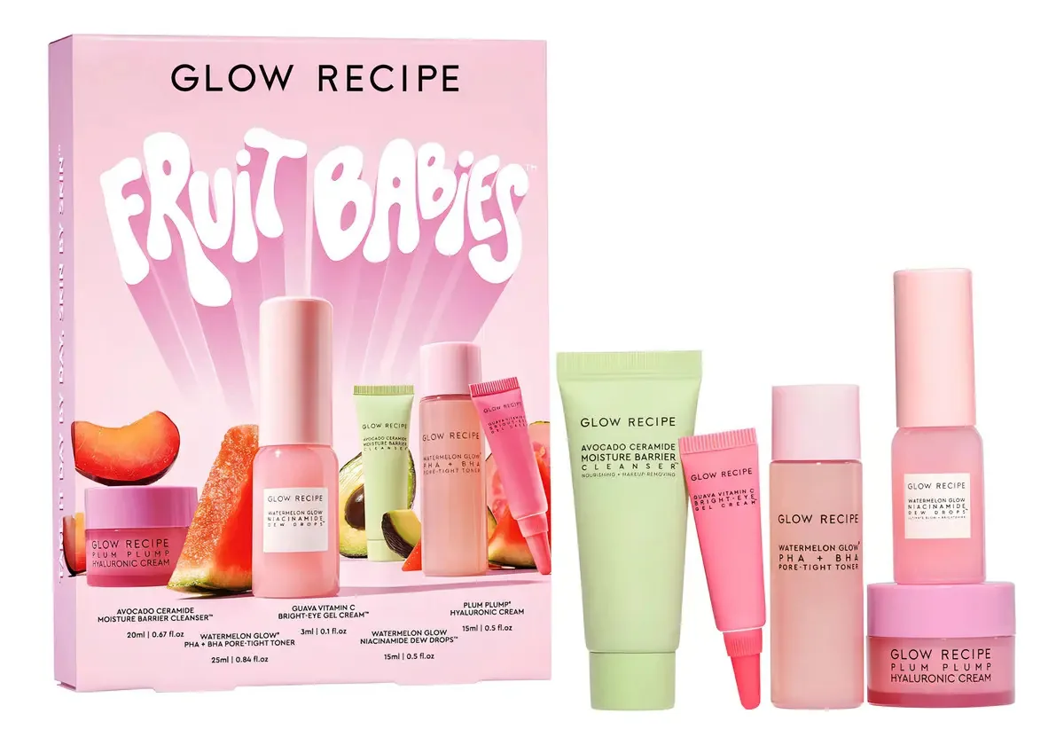 Kit De Cuidado De Pele Glow Recipe Fruit Babies Com Limpi