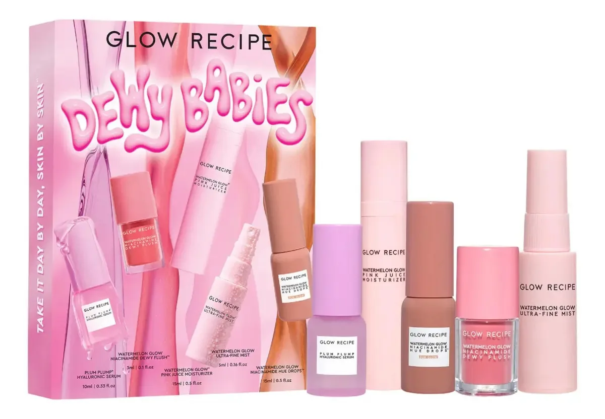 Conjunto de Cuidados com a Pele Glow Recipe Dewy Babies com Sérum