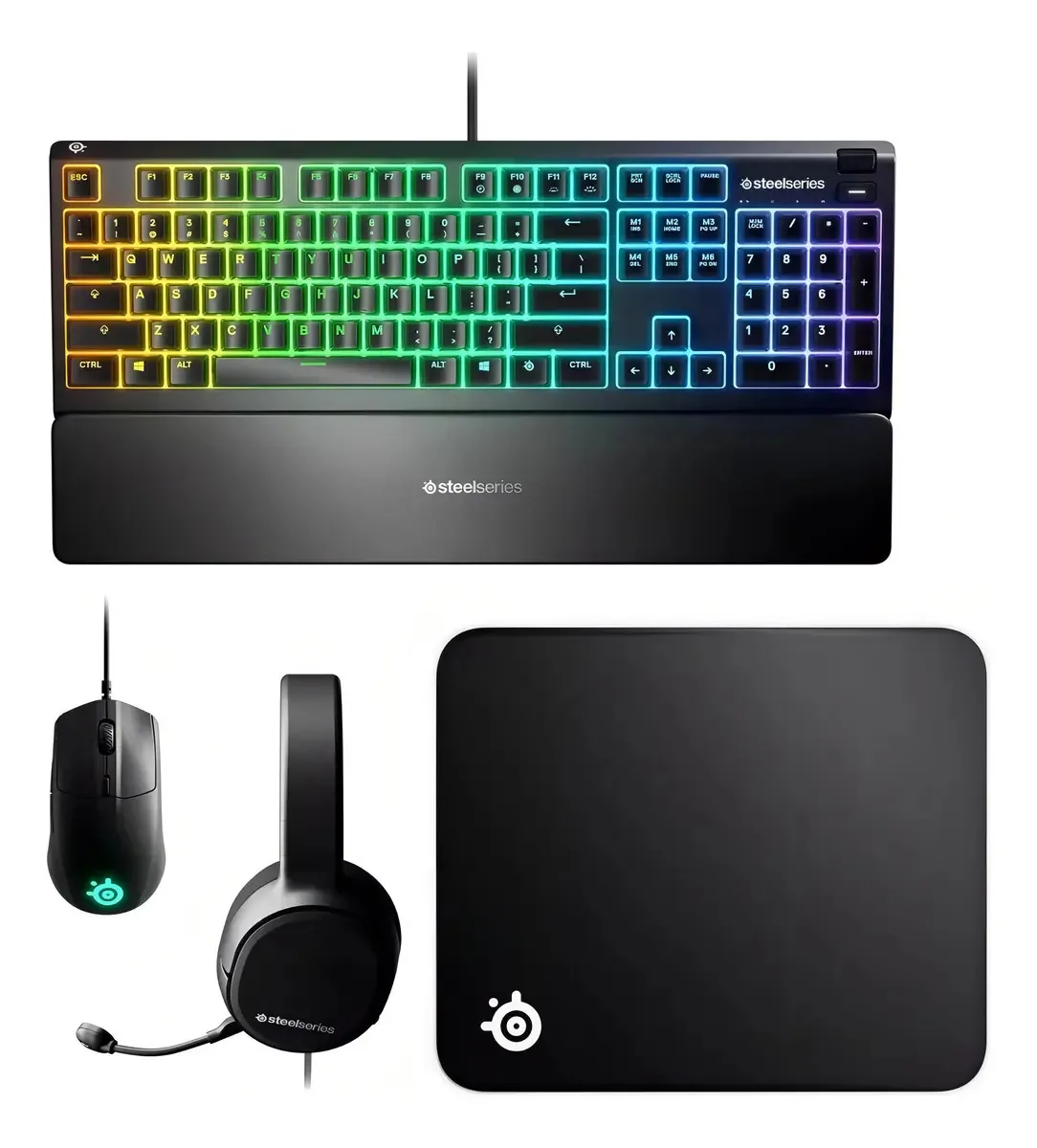 Kit Gamer Steelseries Premier Bundle Tcld/mouse+pad/headset Cor do mouse Preto Cor do teclado Preto