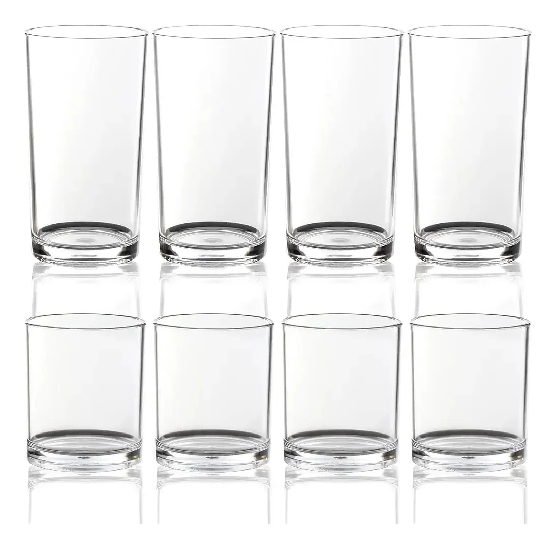 Conjunto Youngever de 8 copos e copos de plástico