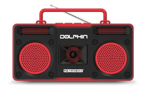 Rádio Am Fm Retrobox Portátil Recarregável Bluetooth Rtx-20 Cor Vermelha