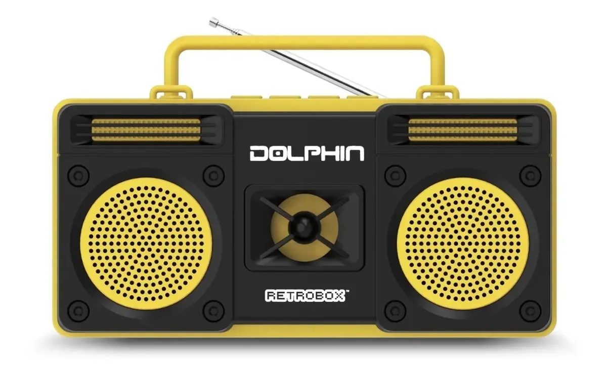 Rádio Am Fm Retrobox Portátil Recarregável Bluetooth Rtx-20 Cor Amarela
