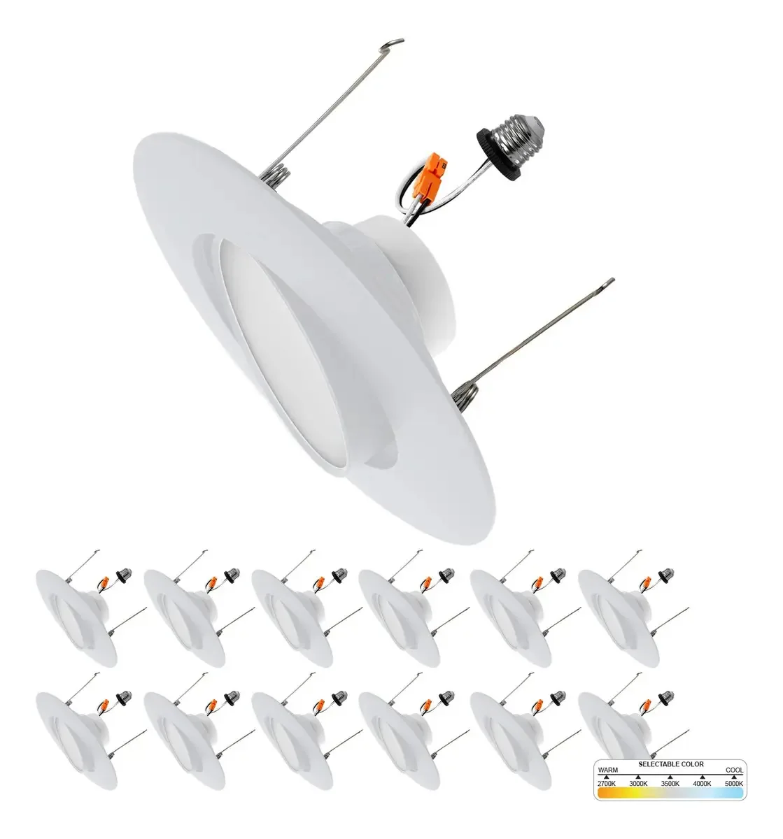 Pacote Nuwatt de 12 luzes LED de cardan embutidas em Pu