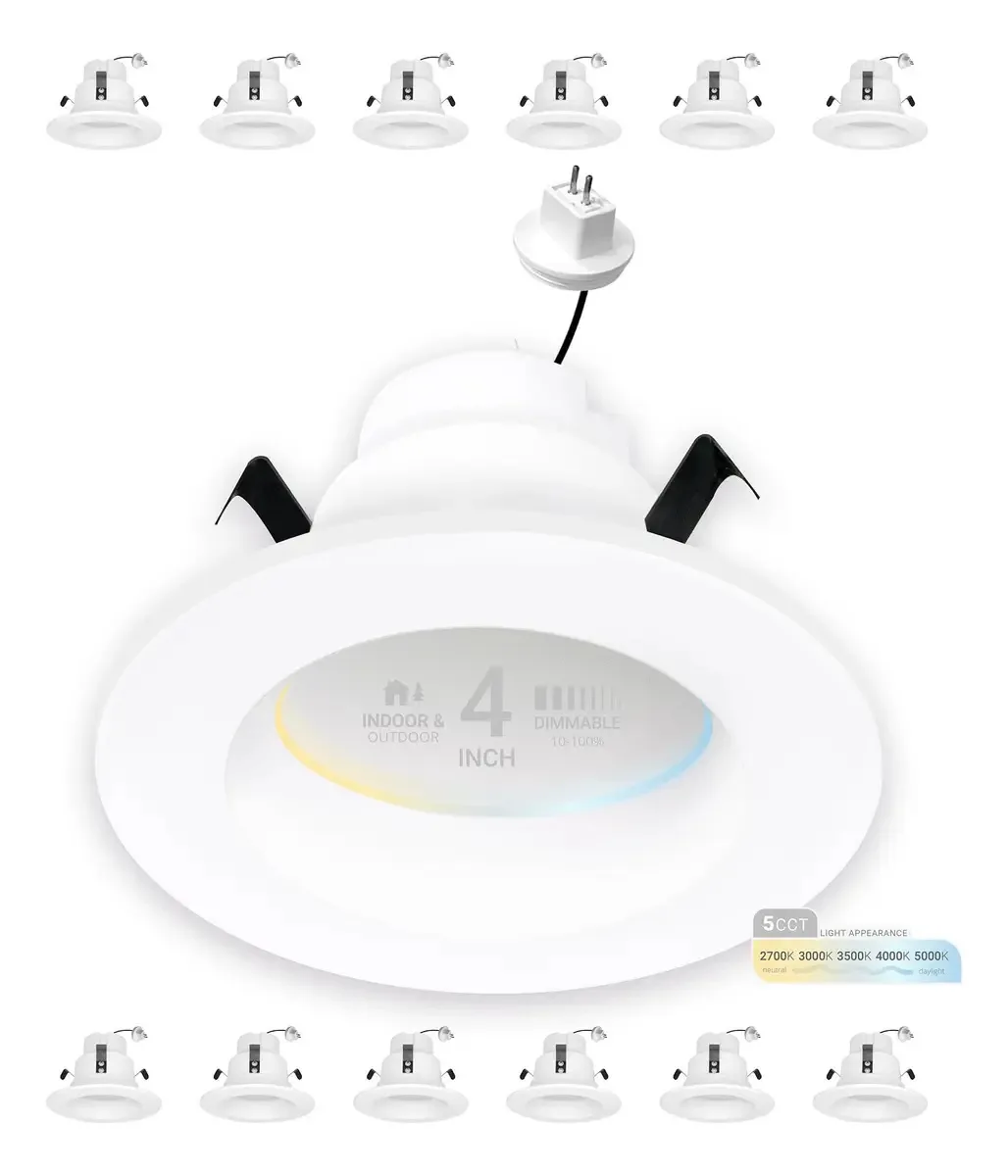 Pacote Nuwatt de 12 luzes LED embutidas Mr16 de 4 polegadas