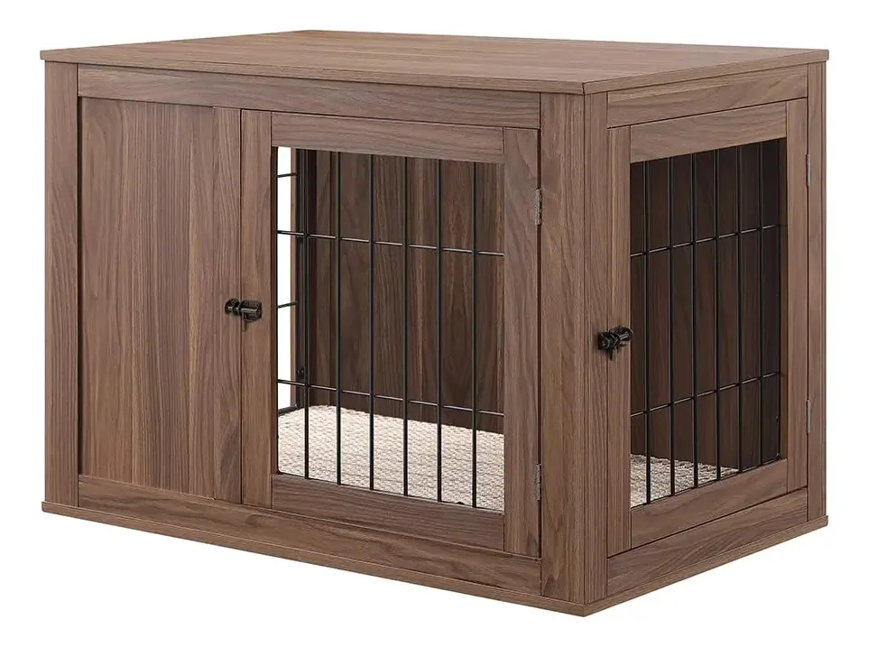 Gaiola para cães Unipaws de 30 polegadas em estilo mobiliário, Pe. Cor: Noz