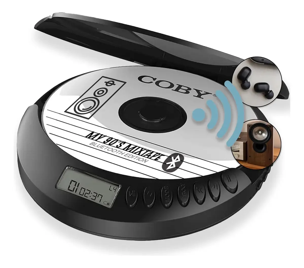 Coby Cd Player Leitor De Cd Portátil Com Bluetooth Para C