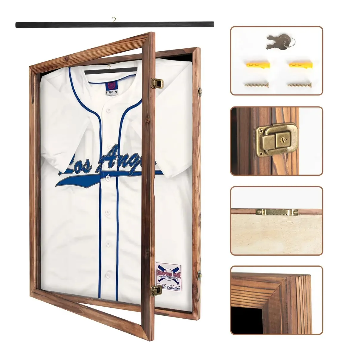J Jackcube Design MK611a — Caixa de armazenamento com moldura de jérsei vintage com proteção acrílica para camiseta esportiva de basquete, futebol, beisebol, hóquei, futebol e esportes