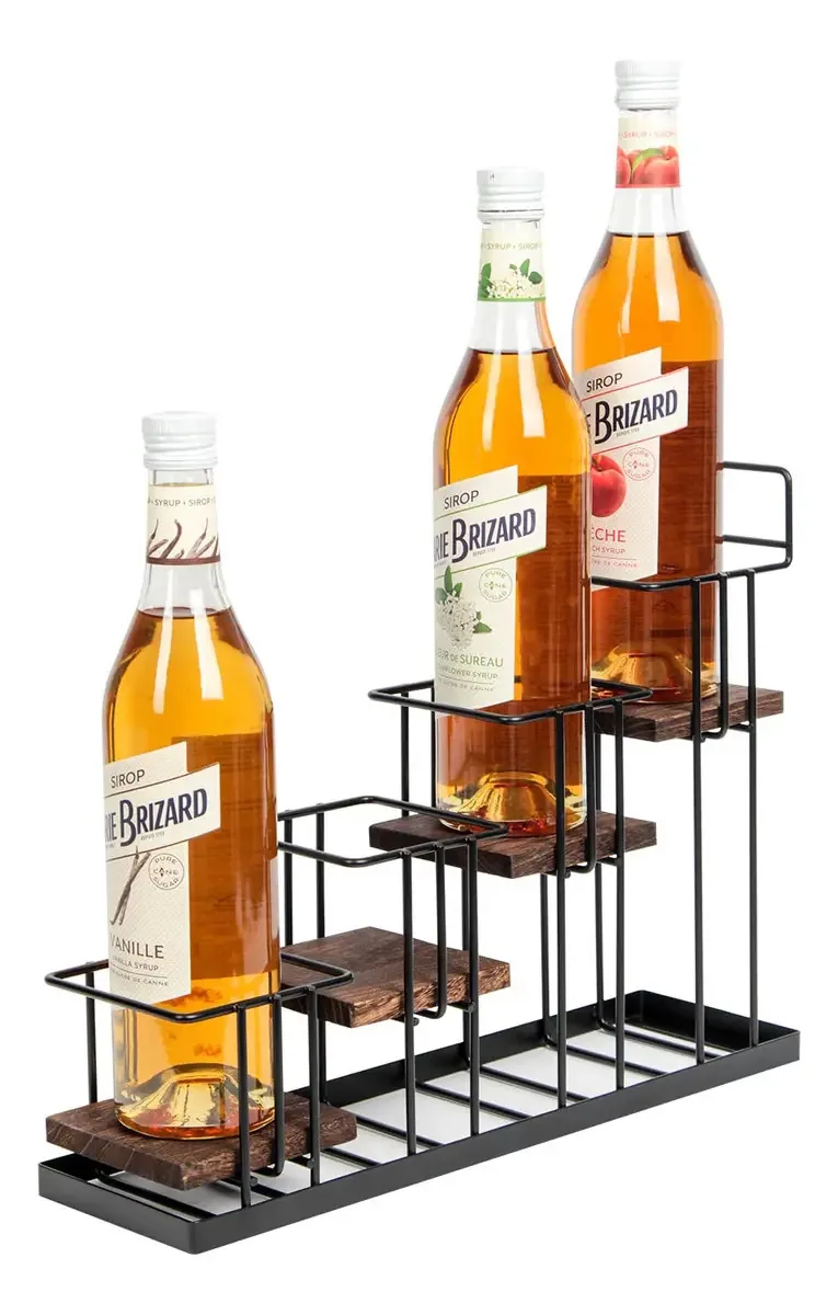 MK816a - Rack organizador de xarope de café, Ru. Cor preta - 4 níveis