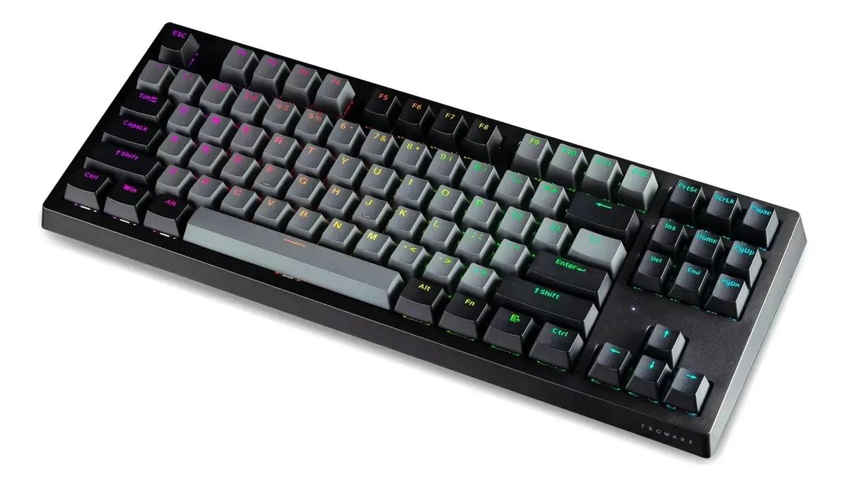 Teclado mecânico Tecware Phantom+ de 87 teclas, LED RGB preto