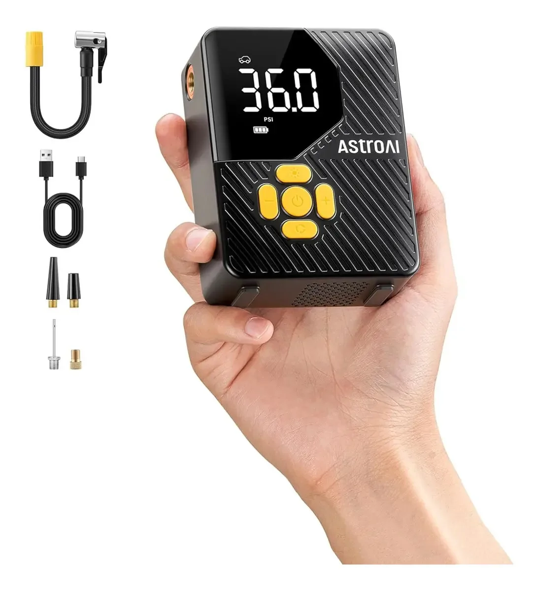 Compressores Ar Portátil Tire Inflator L7 Mini 150 Astroai Cor Preto Fase elétrica Monofásica