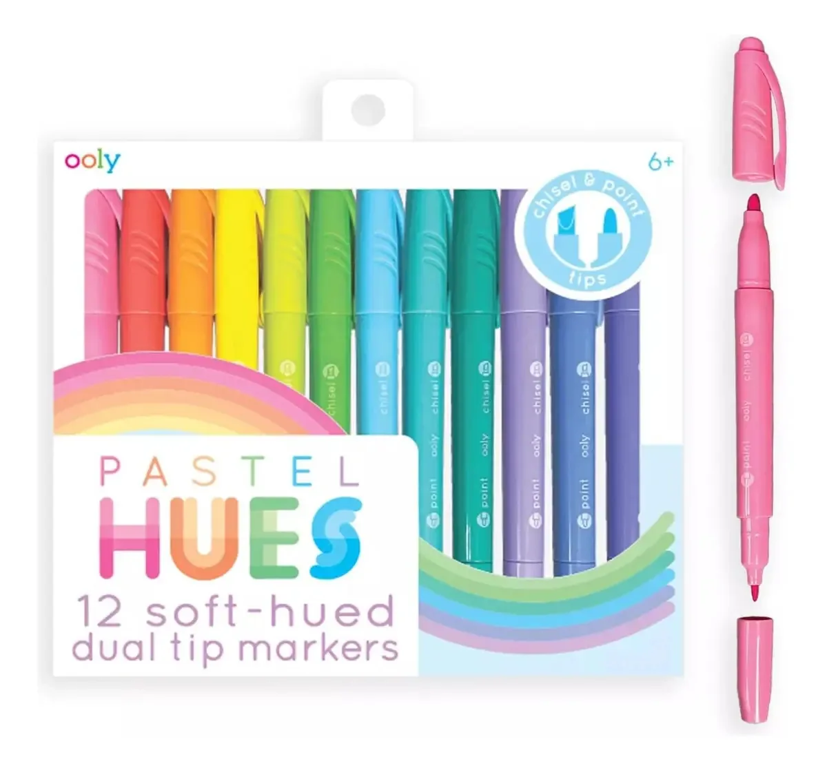 Marcadores de pontos duplos em tons pastel oleosos: conjunto de 12 marcadores
