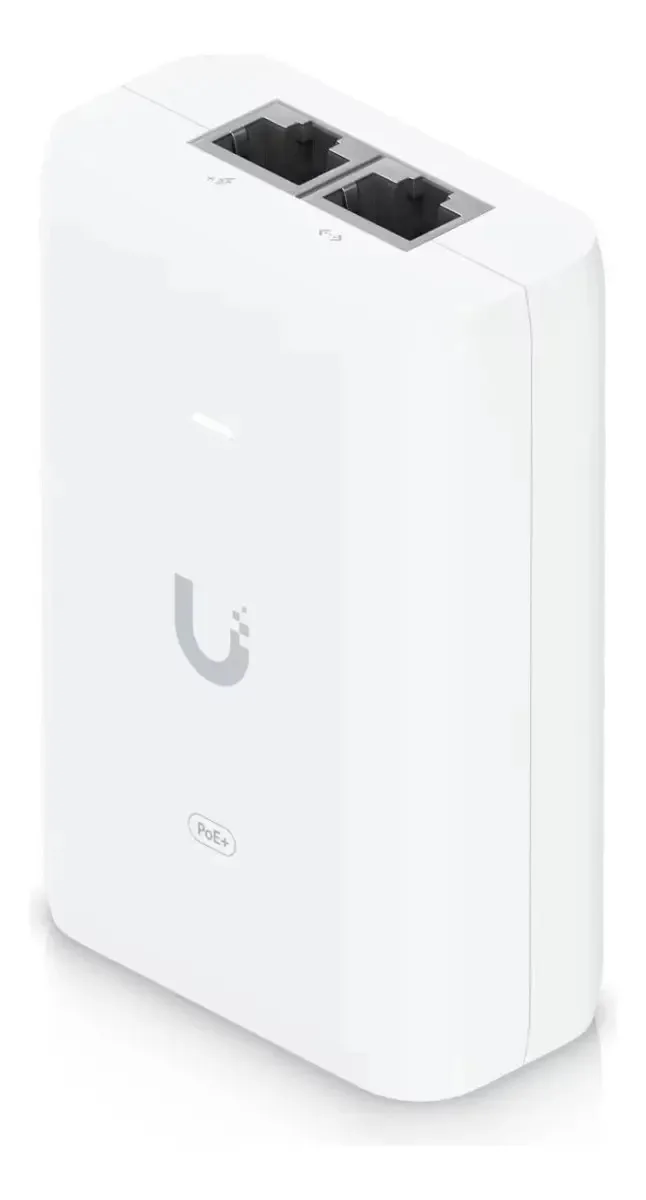 Fonte Poe branca unificada Ubiquiti U-PoE+ 30w Rj45 Gigabit Lan