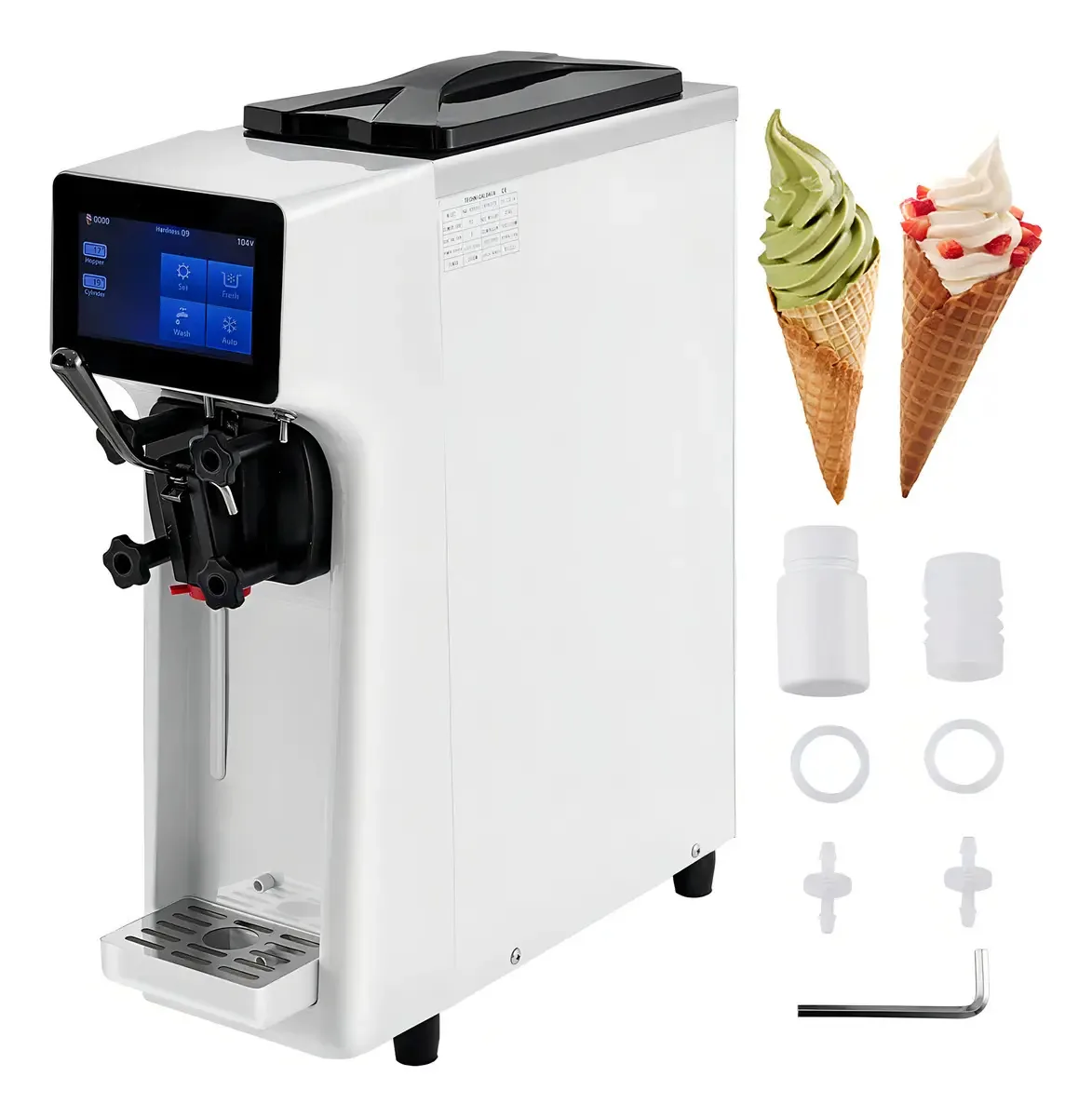 Desempenho da máquina de sorvete comercial Vevor 10-20l/h