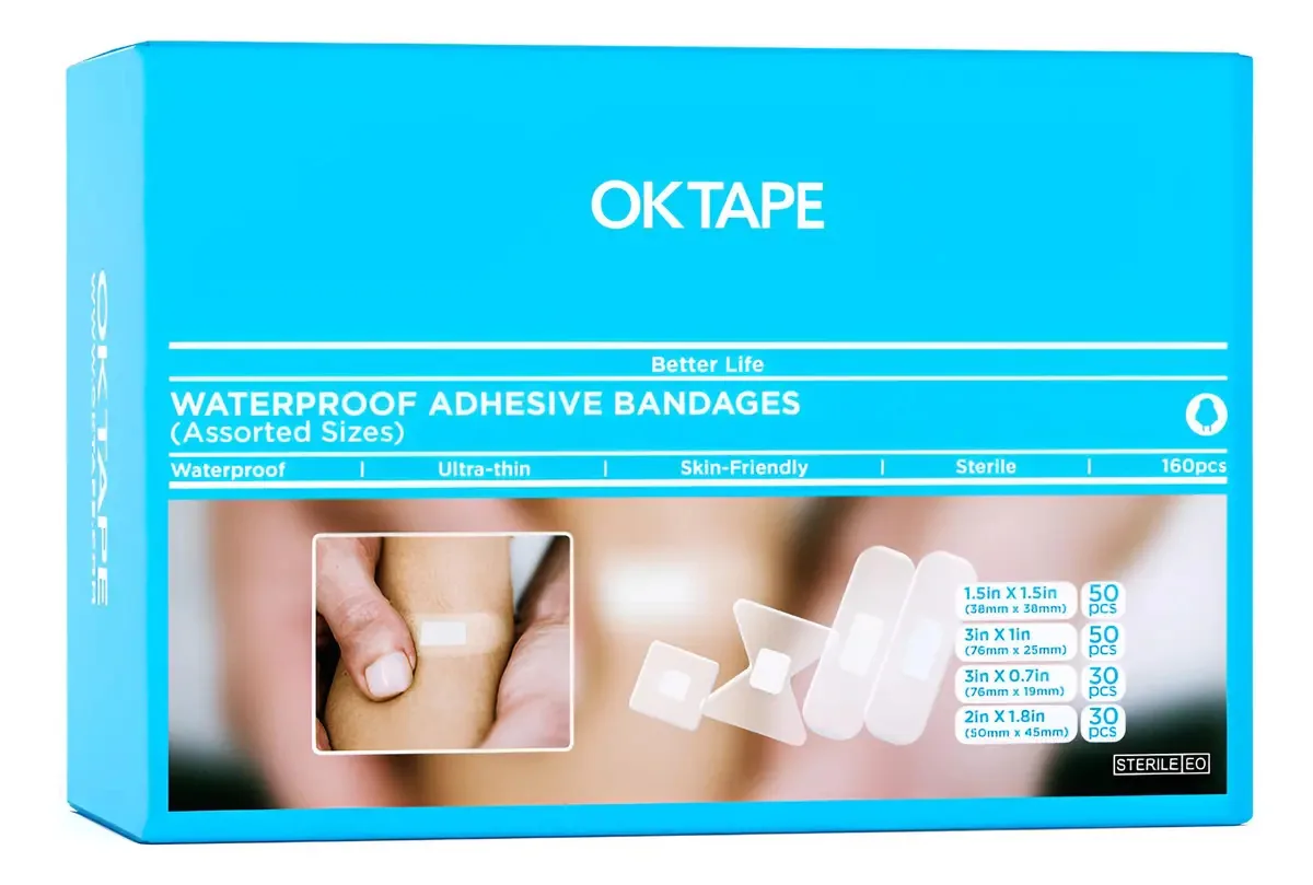 Ok Tape Curativos Adesivos Transparentes Impermeáveis, 160