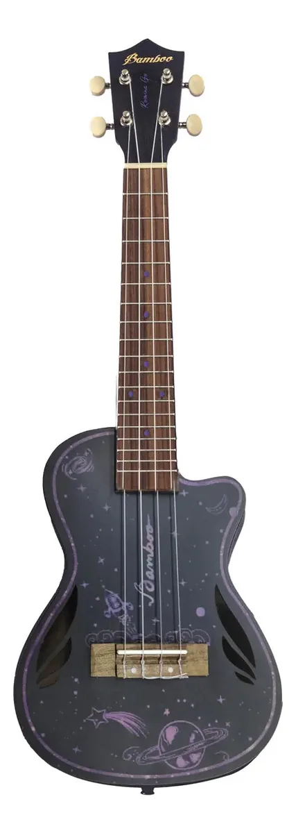 Ukulele Romina Go Bamboo Concert com capa