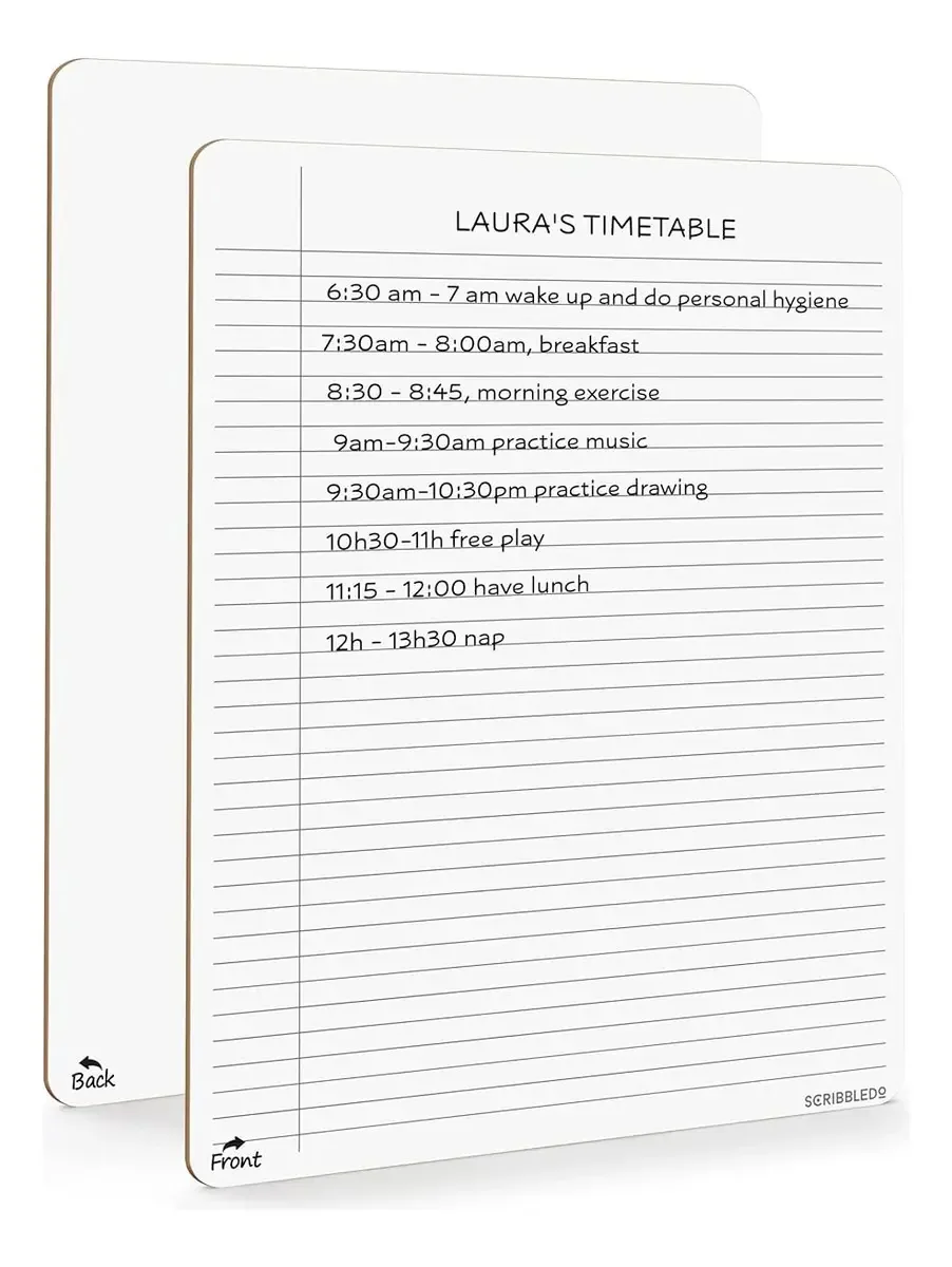 Caderno Scribbledo Dry Erase, quadro branco listrado