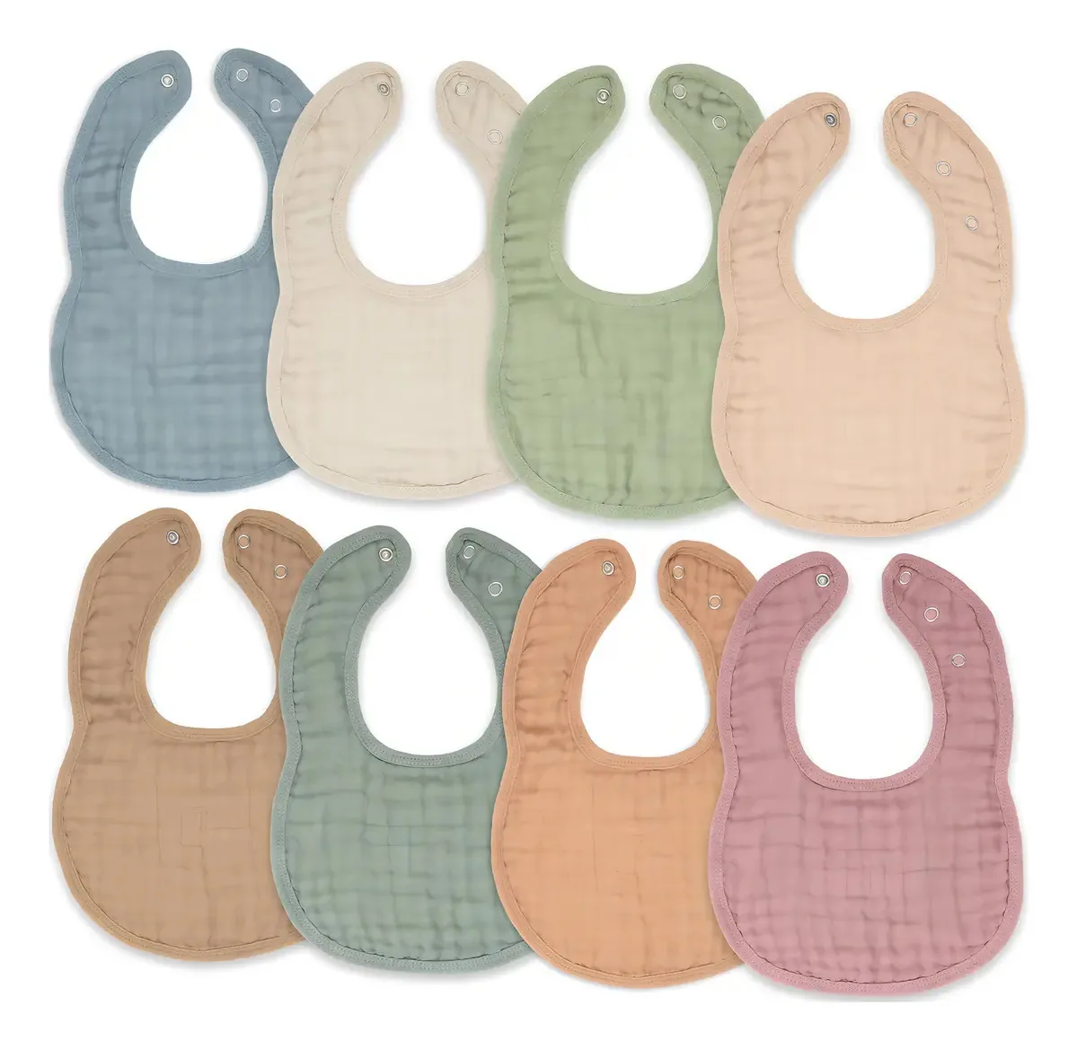Babetes de musselina Comfy Cubs Baby, pacote com 8 babadores