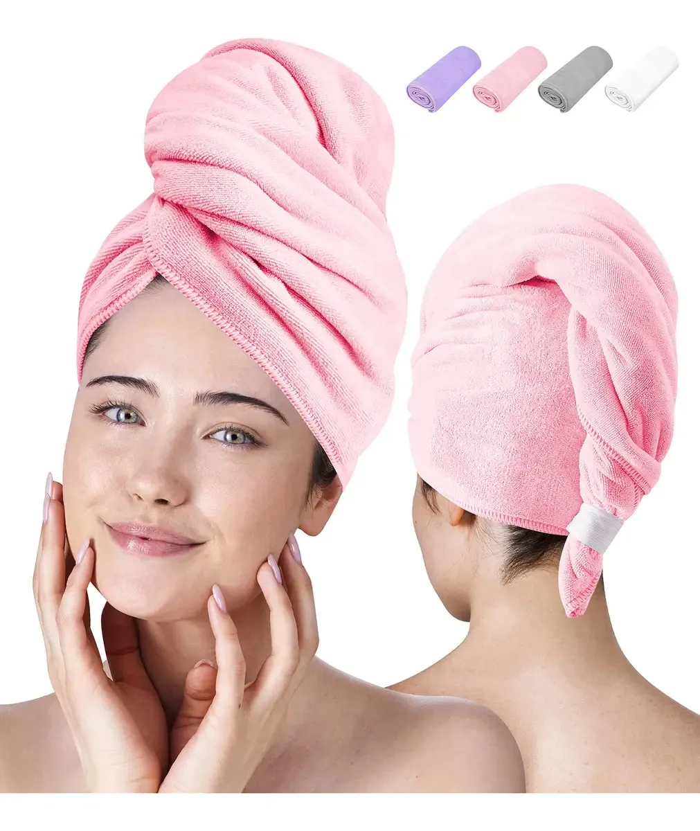 Toalha de cabelo de microfibra Luxe Beauty, toalhas