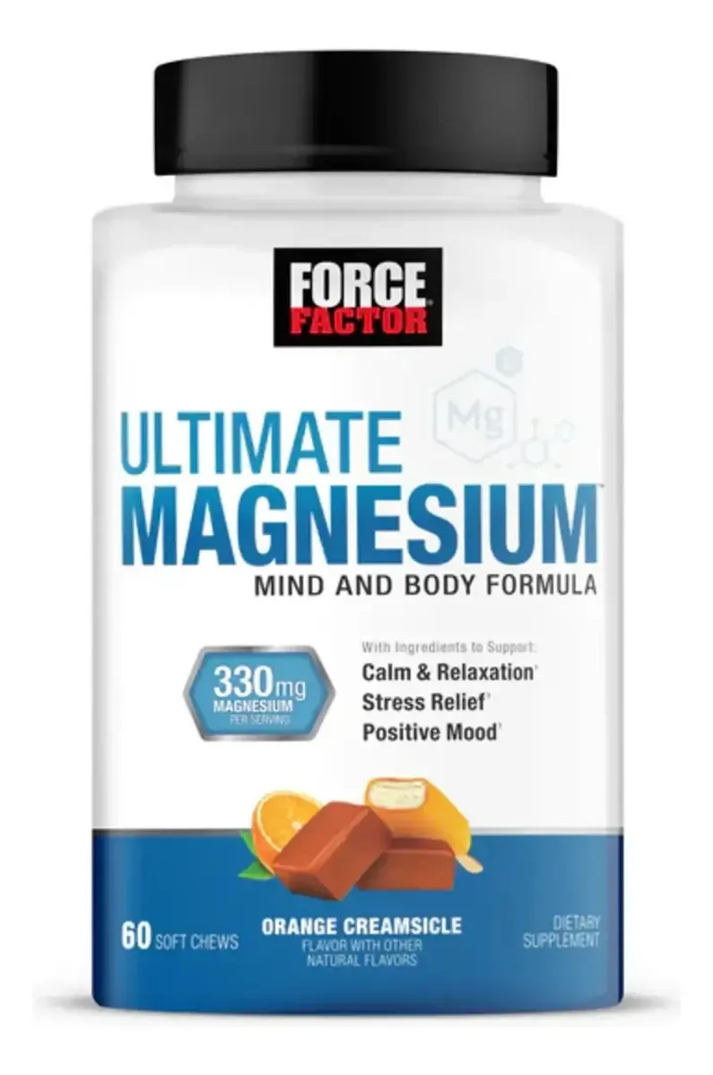 Suplemento De Magnésio Force Factor Ultimate Magnésio Sabor Laranja