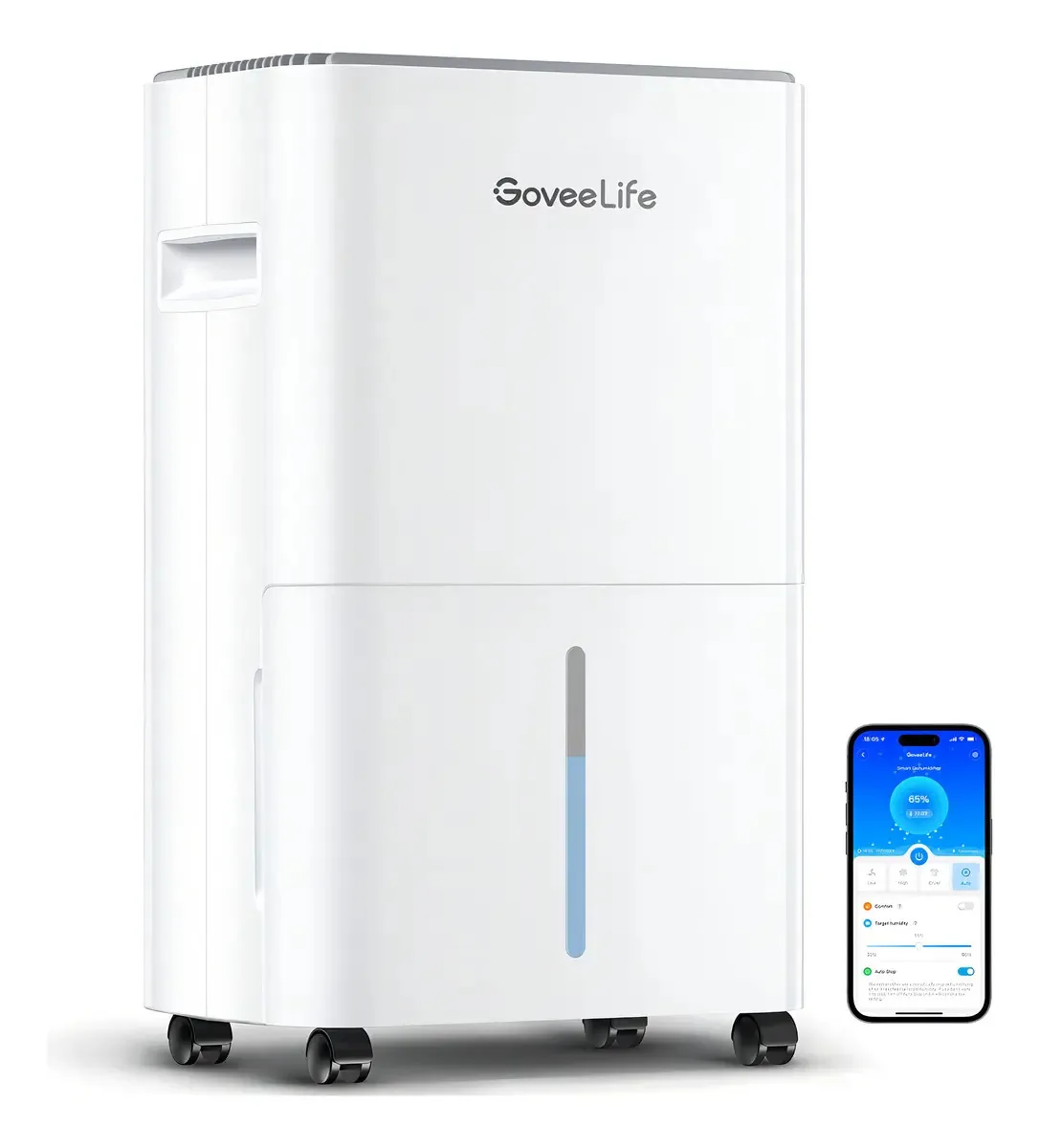 Desumidificador de porão inteligente Goveelife Actuali, cor branca