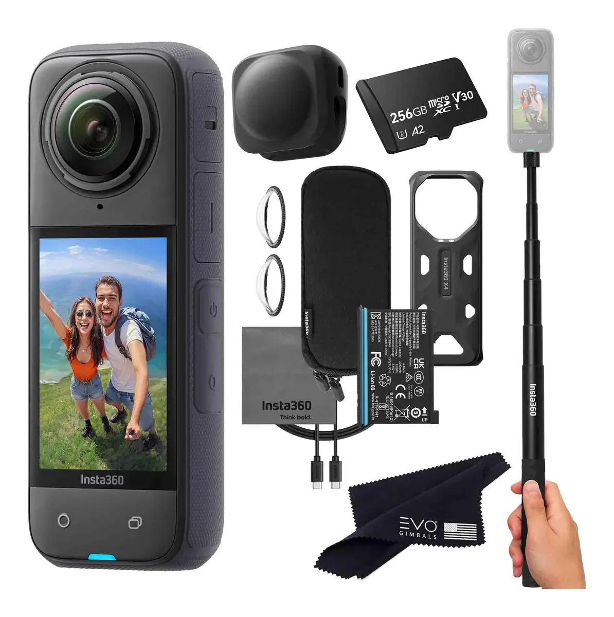 Câmera de ação Insta360 X4 impermeável 8k 360