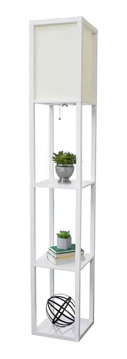 Conjunto de 2 luminárias de chão com abajur de linho branco