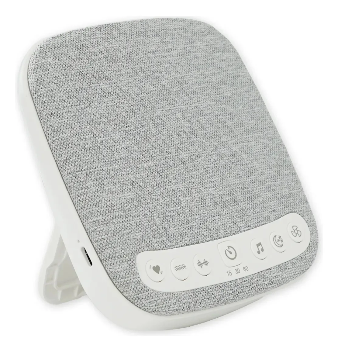 Máquina de ruído branco para dormir, portátil para bebês, cor cinza