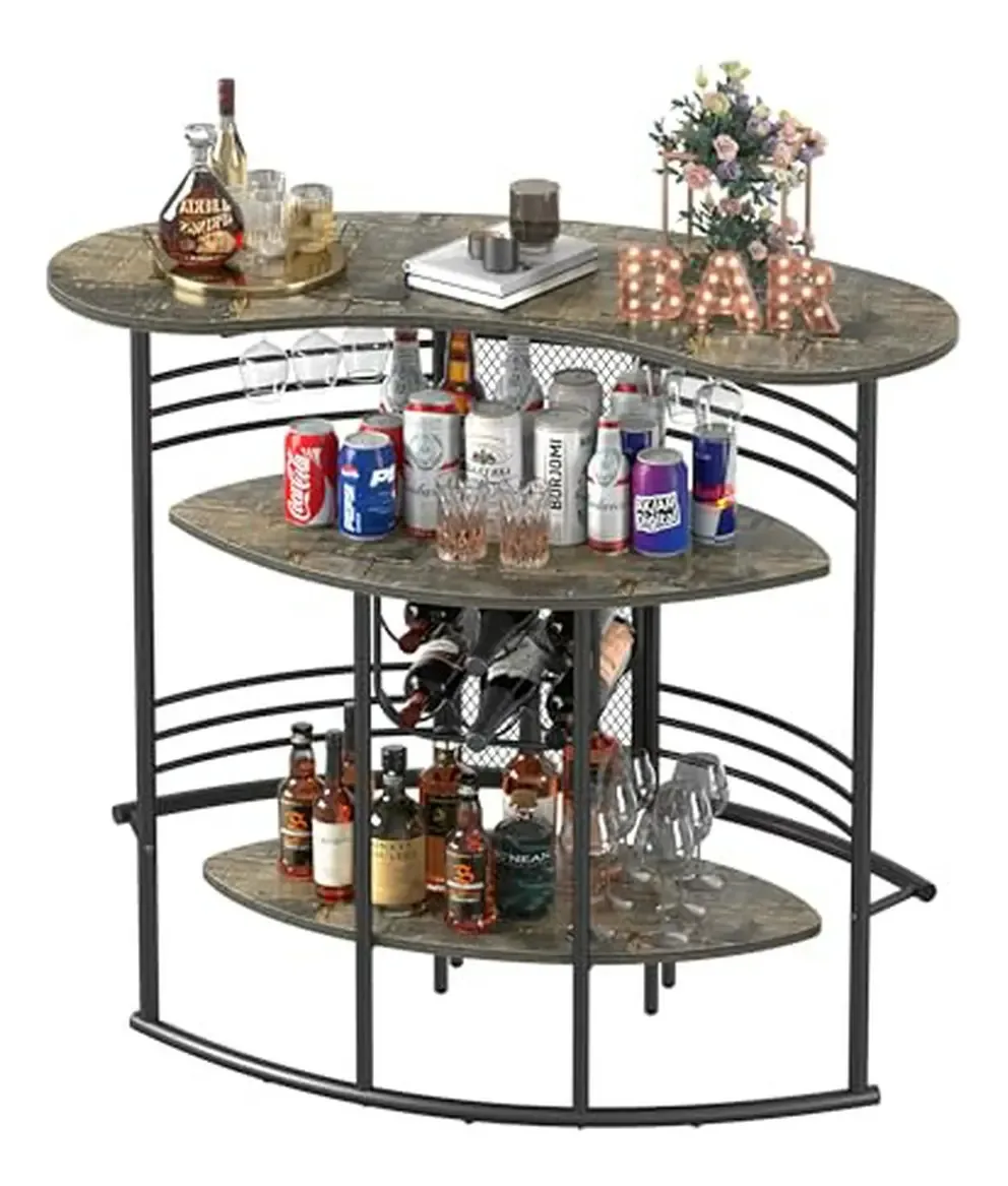Mobiliário de bar industrial Vecelo para casa, elegante e funcional