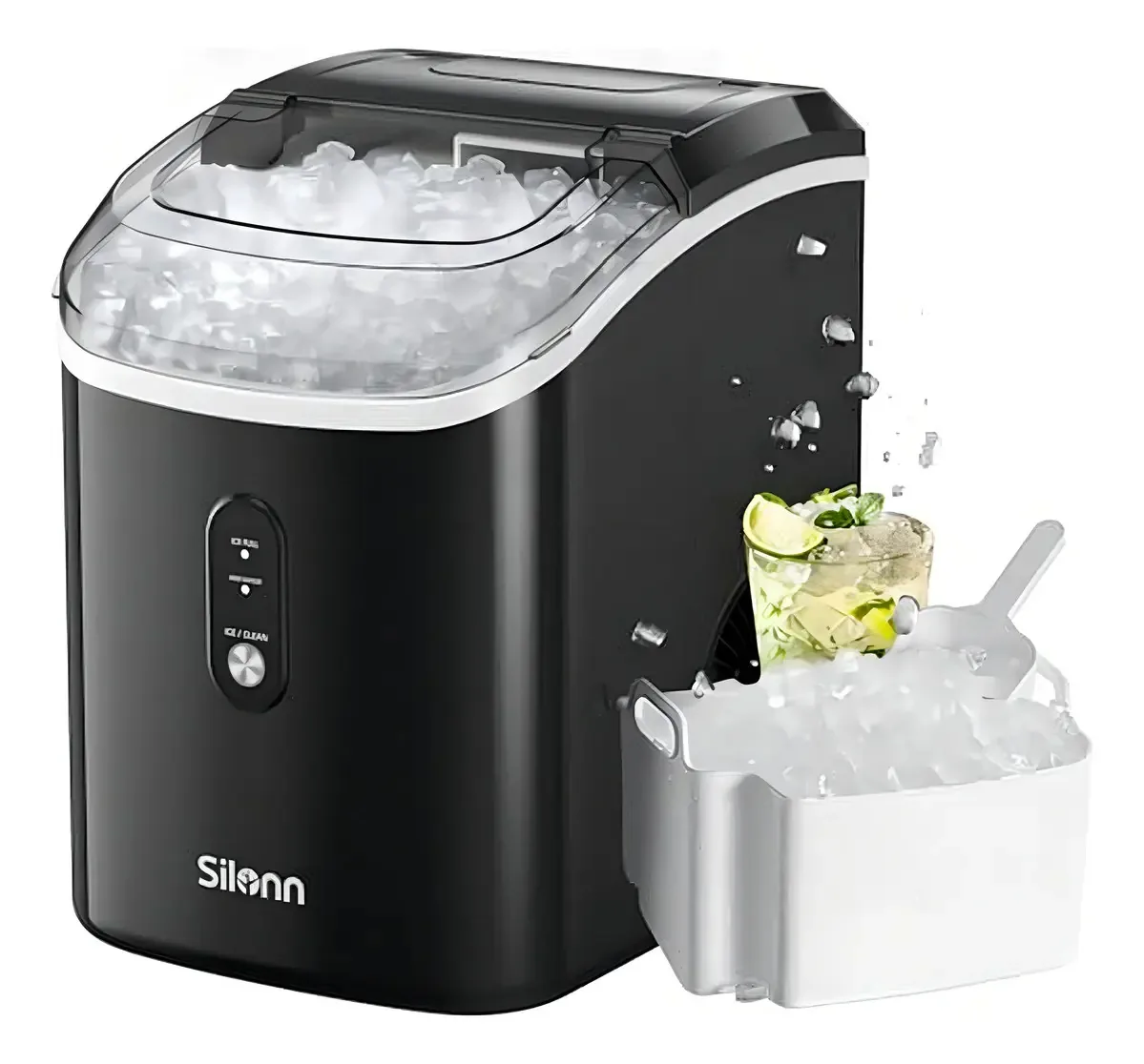 Máquina de gelo Silonn - 33 lbs/24h, autolimpante, ideal para