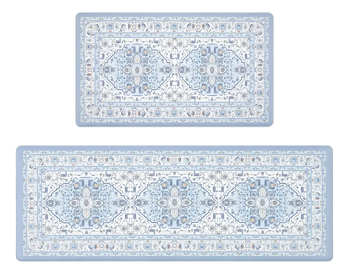 Conjunto de 2 tapetes de cozinha antifadiga Freshmint, impermeáveis