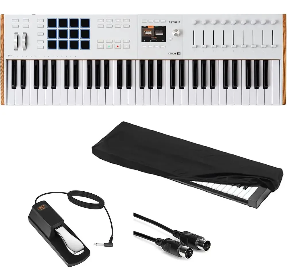 Controlador e software Midi profissional Arturia Keylab 61 Mk3. Cor: branco