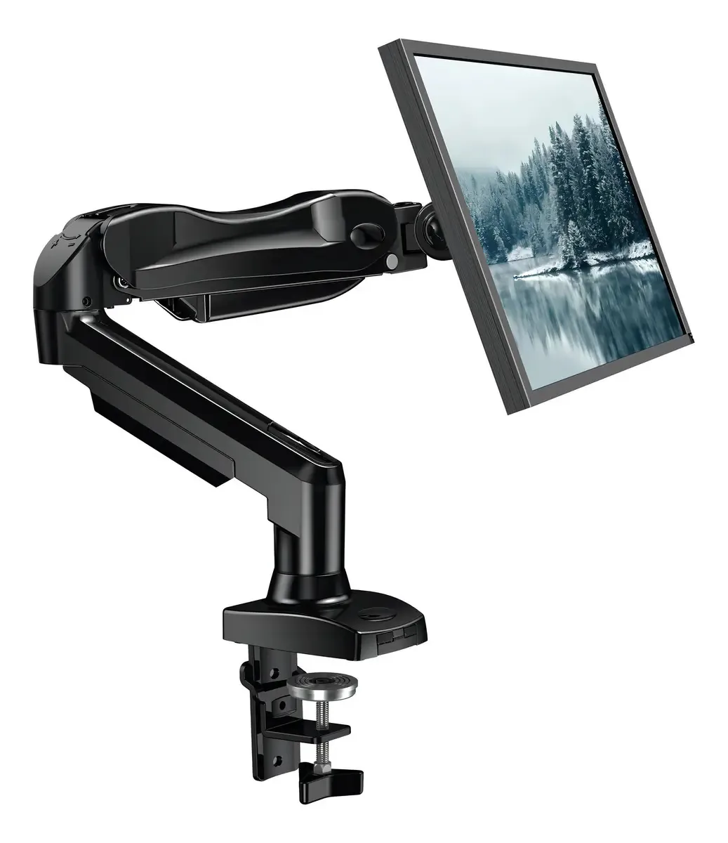 Suporte de monitor único Huanuo, cor do braço do monitor preto