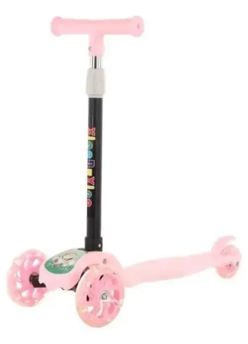 Monopatí Scooter Led Triscooter Cor Rosado