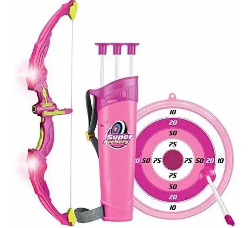 Jogo de tiro com arco ao ar livre para meninas - rosa
