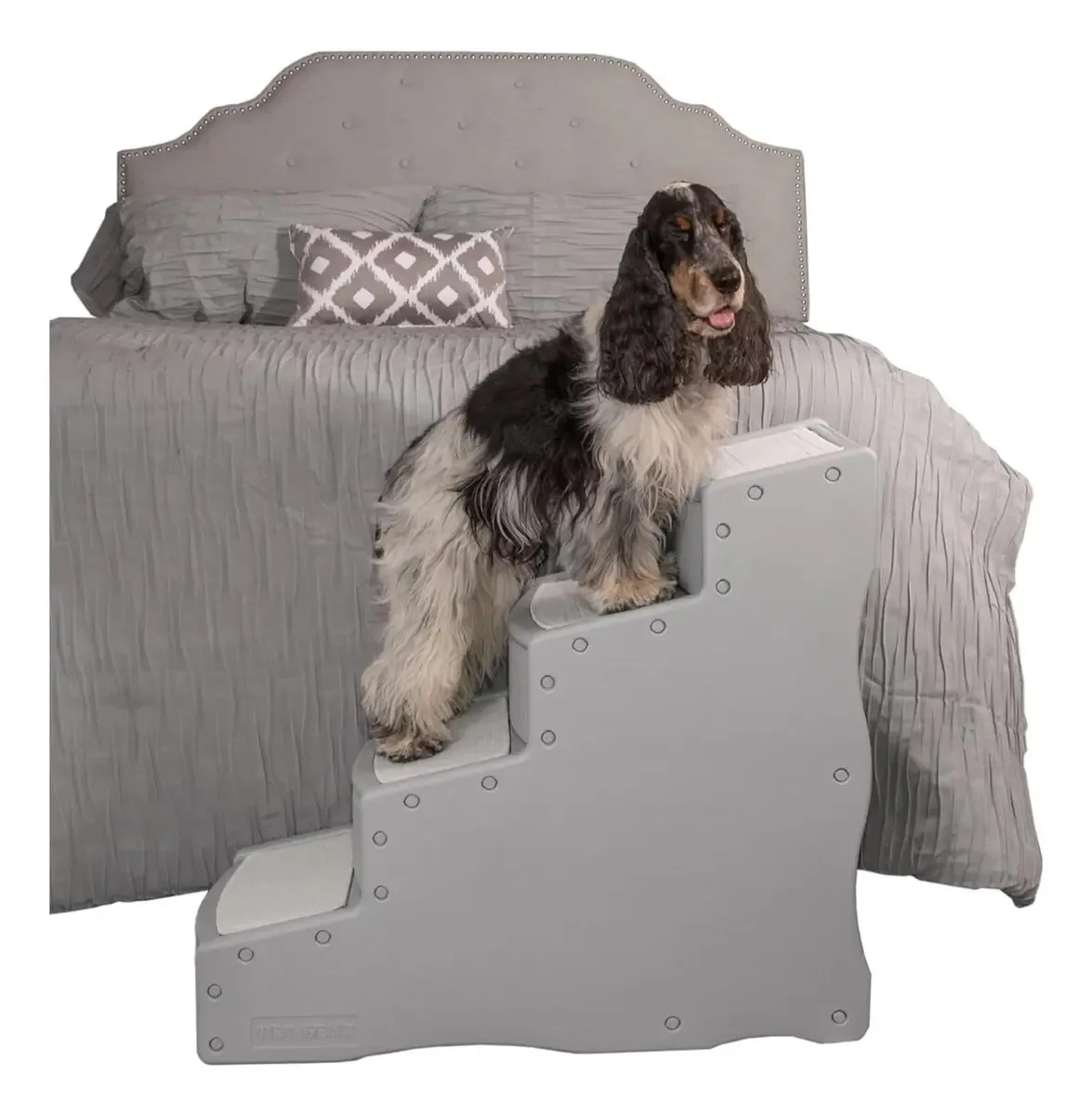 Escada de 4 degraus para animais de estimação, equipamento cinza PG9740egu para animais de estimação