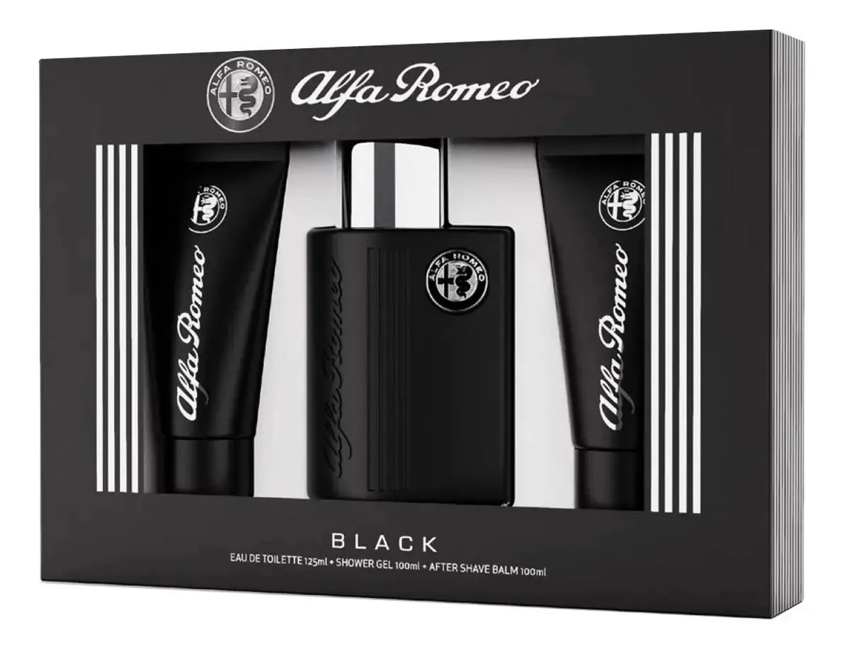 Conjunto de perfumes masculinos Alfa Romeo Black Collection