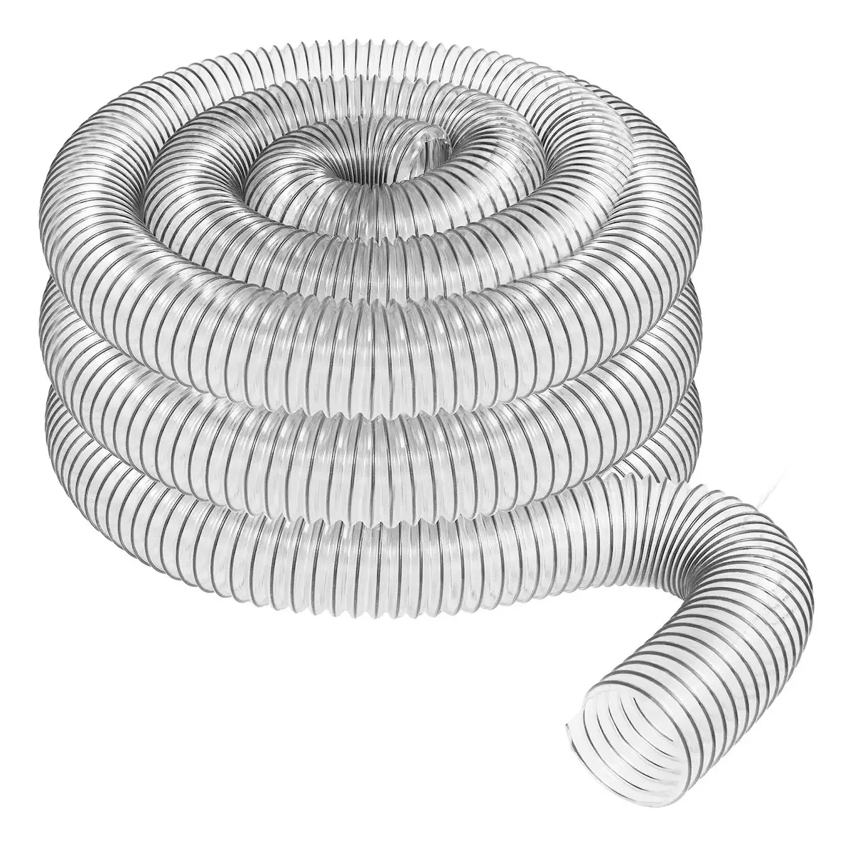 Mangueira Transparente de Coleta de Poeira de PVC 2 1/2 x 20' para Uso com Coletores de Poeira com Portas de 2-1/2 Ideal para Aspiradores