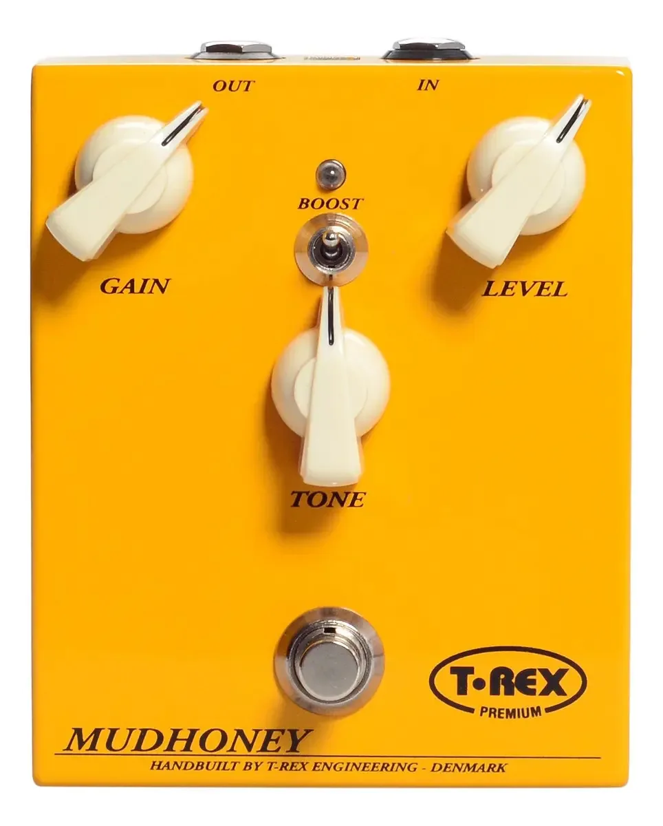 Pedal de efeitos de guitarra com distorção T-rex