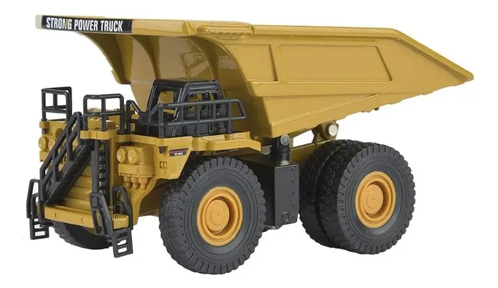 Tremonha de mineração metálica Huina 1:60 cor amarela