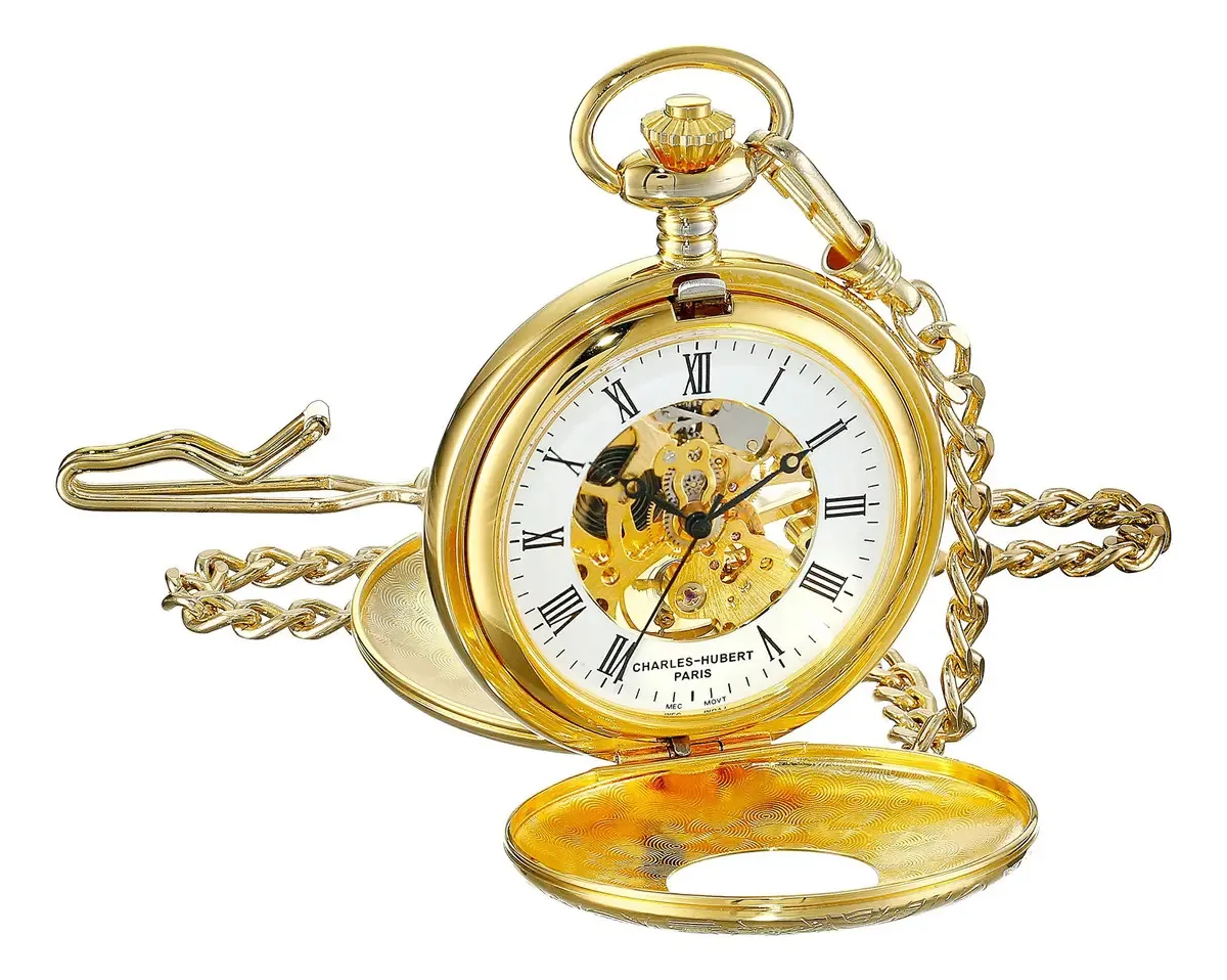 Relógio mecânico de bolso Charles-hubert Paris modelo Gold