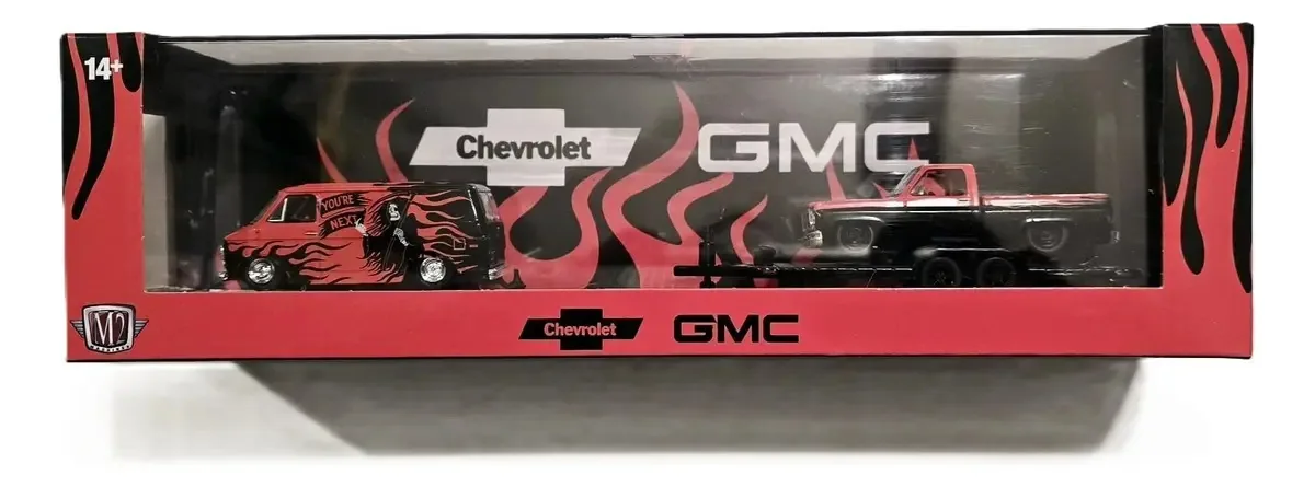 M2 Machines Auto Haulers R84 Chevrolet Van & Gmc Sierra 15 Cor Vermelho