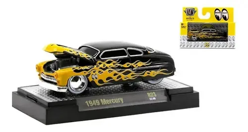 1949 Mercury Mooneyes R23 Ground Pounders M2 Machines 1/64 Cor Preto